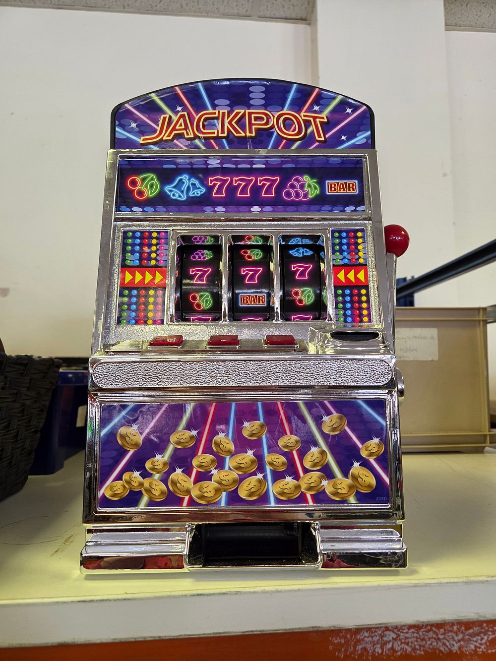Lot 307 – Ambassador GA007 Neon Series Tabletop Slot Machine Coin Bank