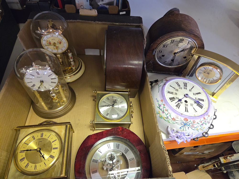 Lot 315 – An Assortment of Nine Mantel, Carriage, and Anniversary Clocks