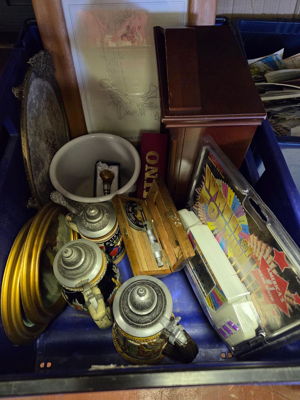 Lot 318 – An Assortment of Decorative Objects, Collectables, and Tools including German-style Steins and an Electronic Game