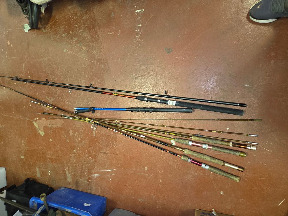 Lot 352 – An Assortment of Vintage and Modern Fishing Rods and Rod Sections