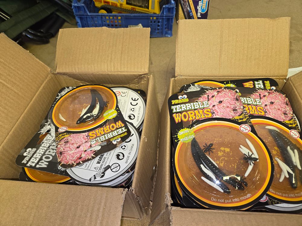 Lot 358 – A Large Collection of Prank Terrible Worms Novelty Toys in Original Packaging