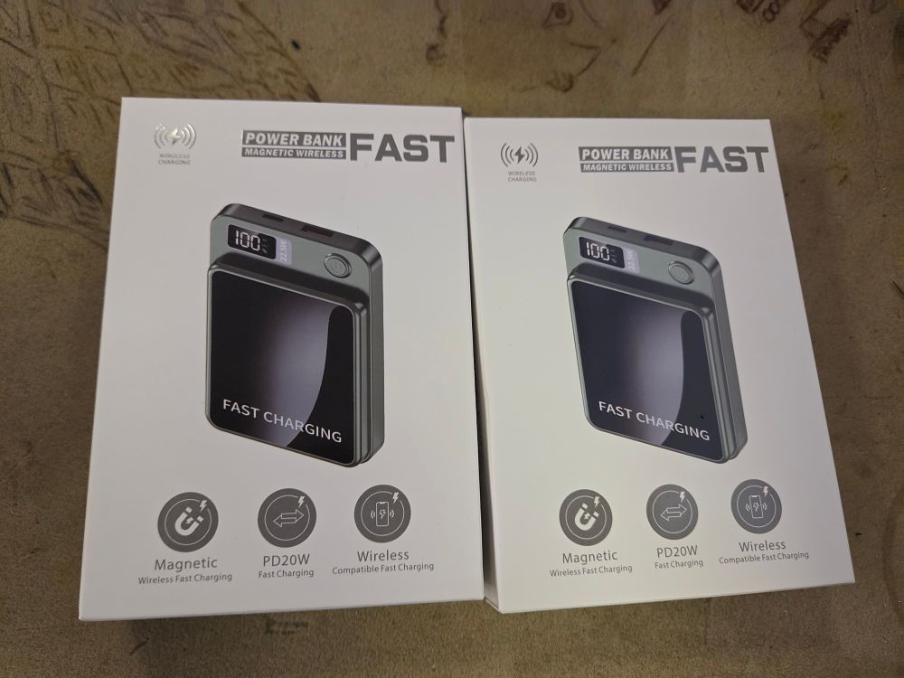Lot 398 – A Pair of Portable 10000mAh Magnetic Wireless Fast Charging Power Banks