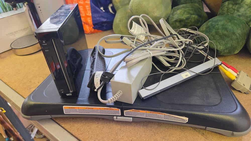 Lot 174 – Black Nintendo Wii Console and Accessories