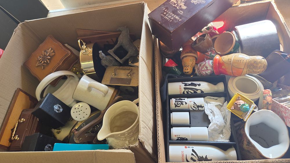 Lot 196 – Two Boxes of Mixed Decorative Wares, Ceramics, and Collectables
