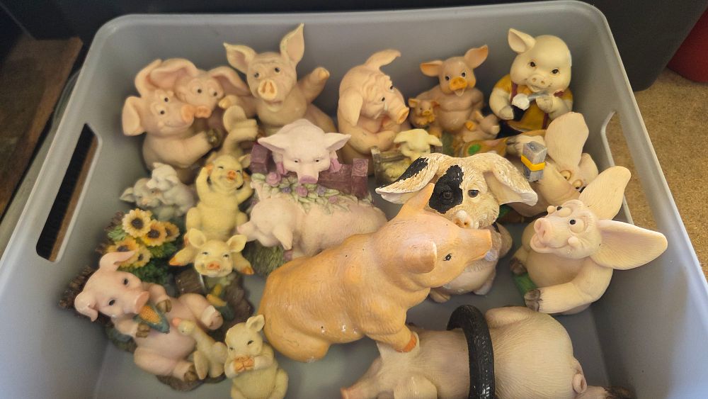 Lot 209 – A Collection of Whimsical Polychrome Resin Pig Figurines in the Style of David Corbridge