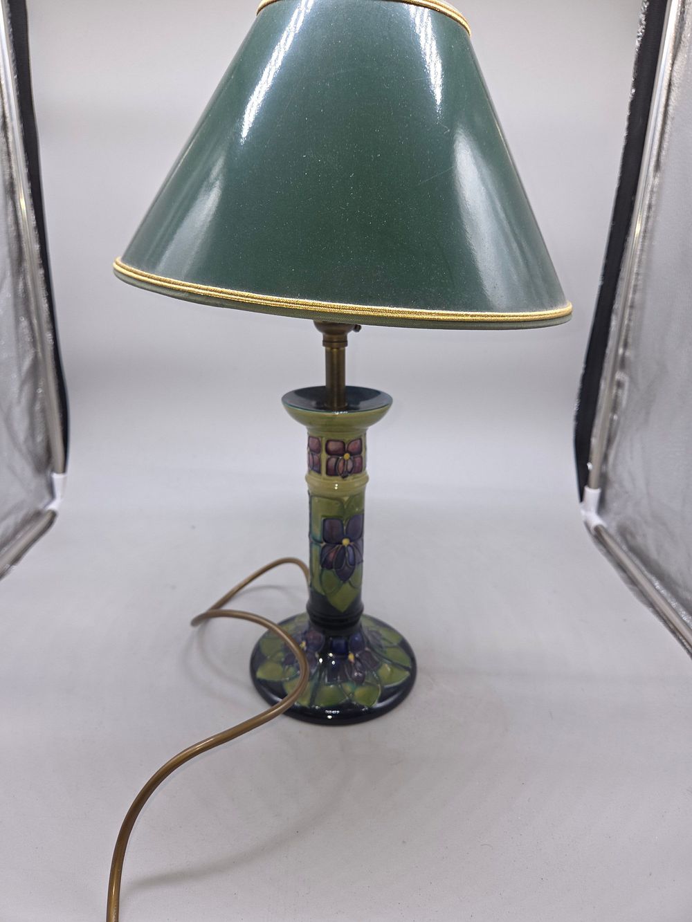 Lot 165 – A Moorcroft Pottery Pansy Pattern Ceramic Table Lamp