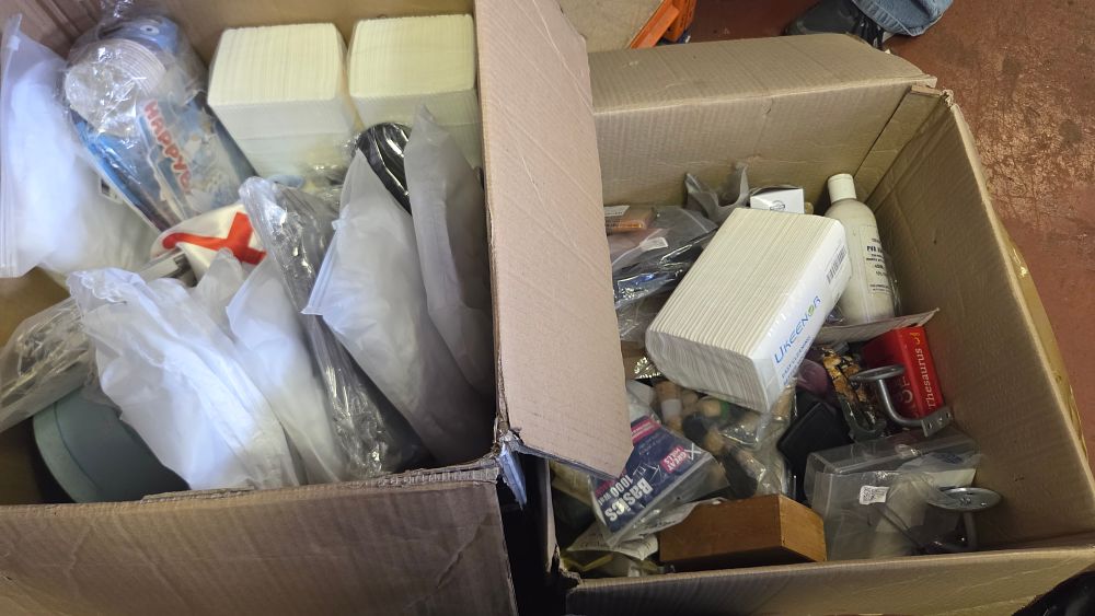 Lot 271 – Two Boxes of Miscellaneous Household Stationery Craft and Hardware Items