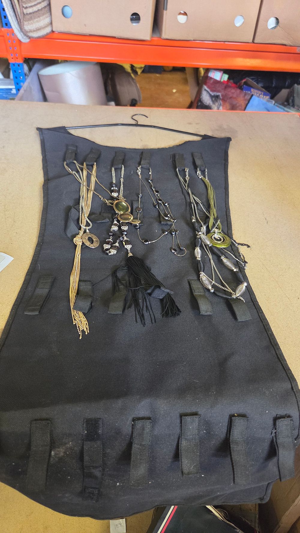 Lot 280 – A Collection of Contemporary Costume Jewellery Necklaces and a Hanging Organiser
