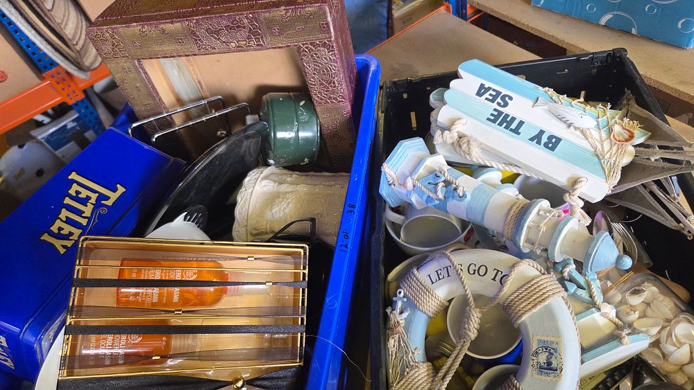 Lot 295 – Two Boxes of Miscellaneous Household Goods and Decorative Items