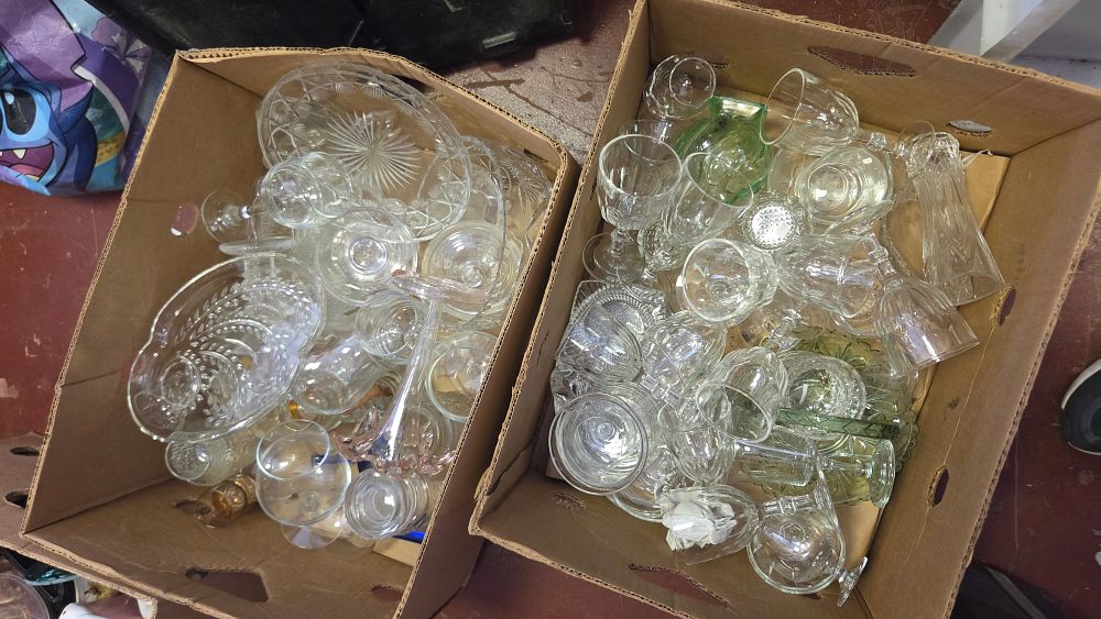 Lot 297 – Two Boxes of Assorted Cut Glass and Crystal Tableware