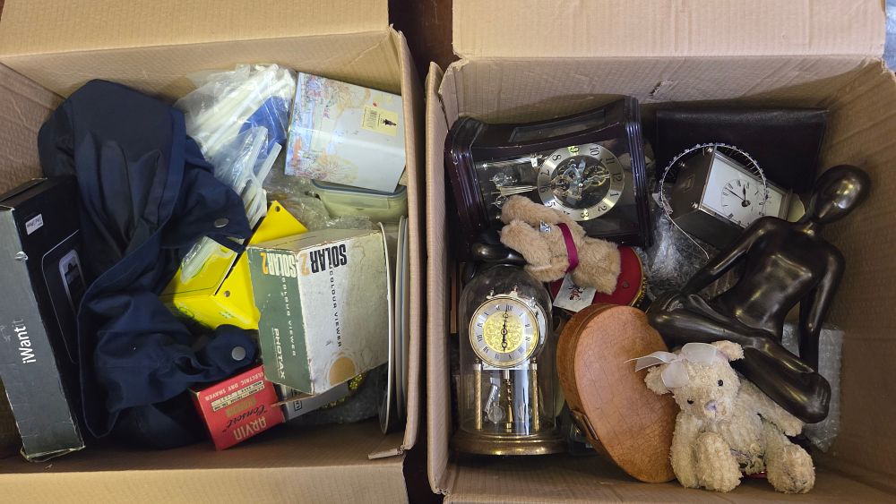 Lot 337 – Two boxes of Vintage and Modern Collectables, Household Items, and Timepieces