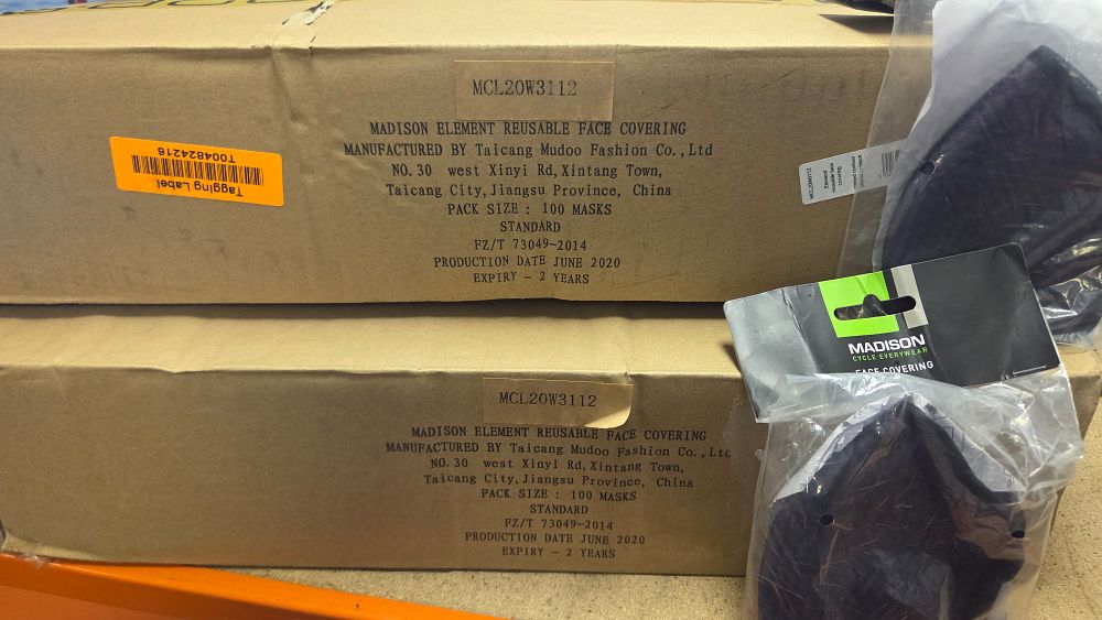 Lot 320 – Two Boxes and Units of Madison Element Reusable Face Coverings Model MCL20W3112