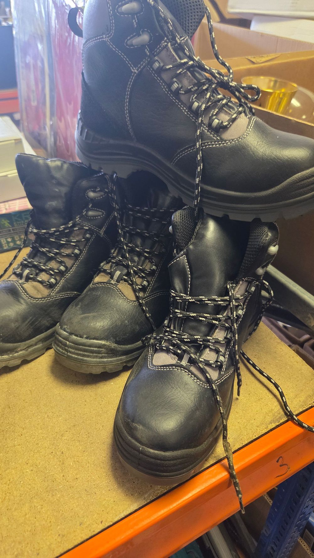 Lot 361 – Two Pairs of Black Industrial Safety Boots Size 8 and 9
