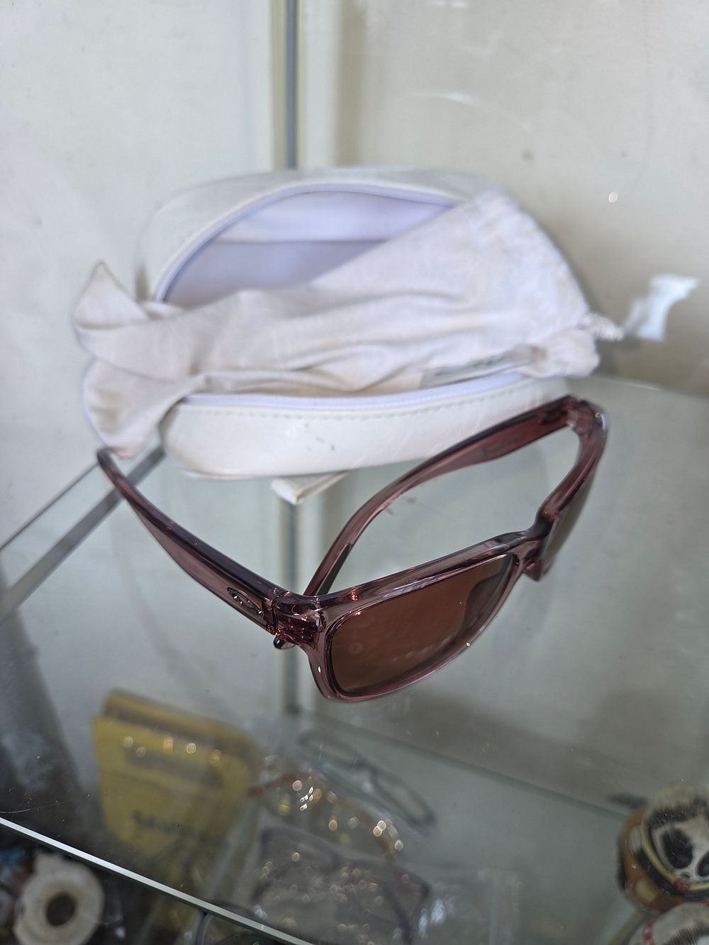 Lot 602 – Oakley Translucent Plum Plastic Sunglasses with Case and Microfibre Pouch