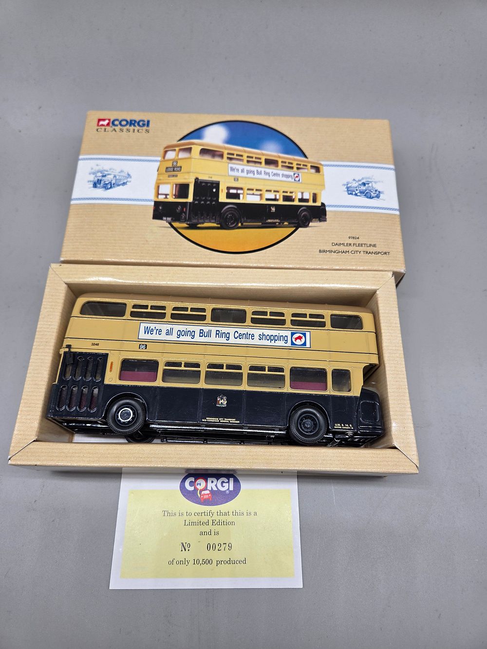 Lot 191 – Corgi Classics 97824 Daimler Fleetline Birmingham City Transport Double-Decker Bus