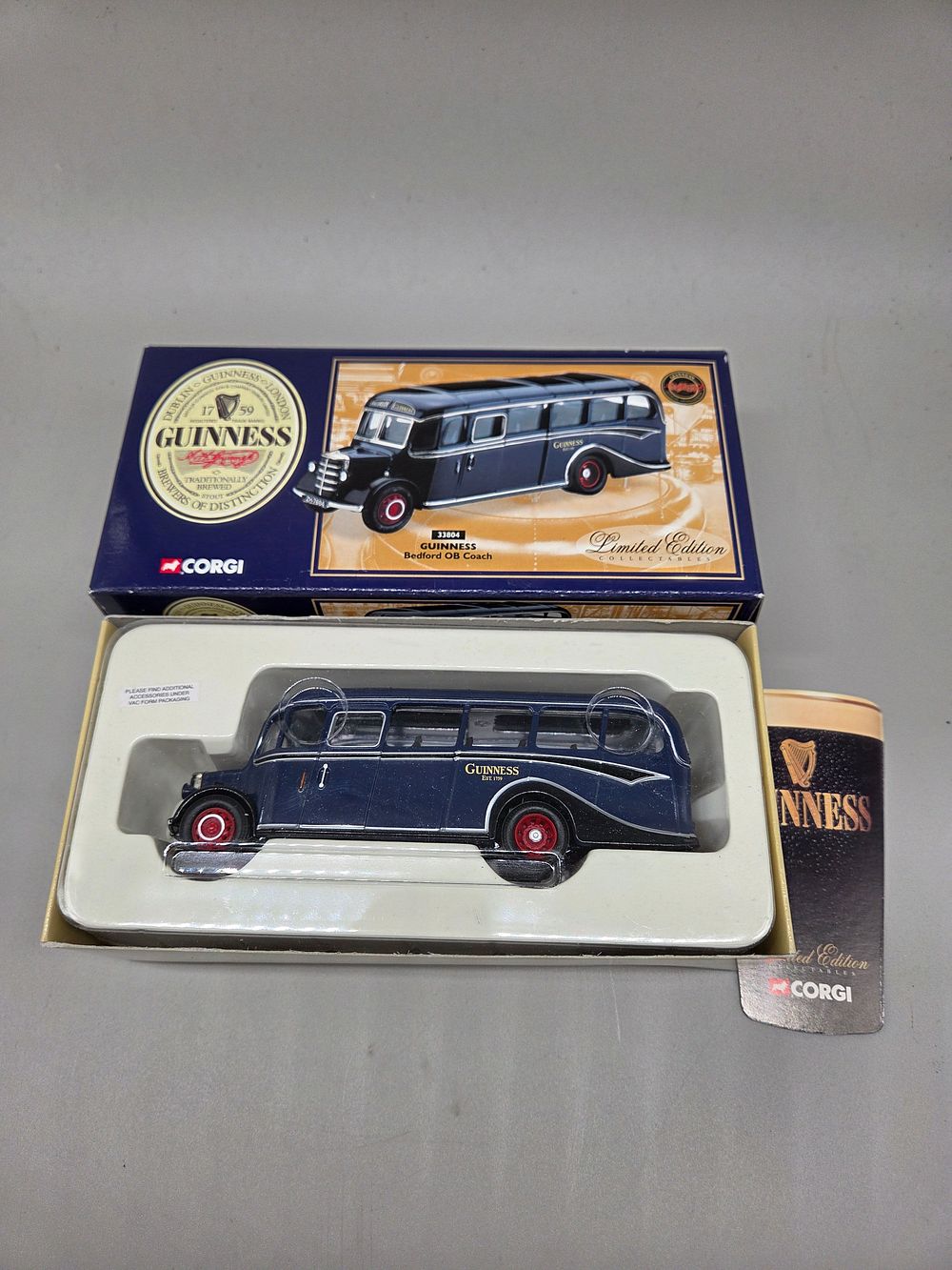 Lot 225 – Corgi Limited Edition Guinness Bedford OB Coach 33804