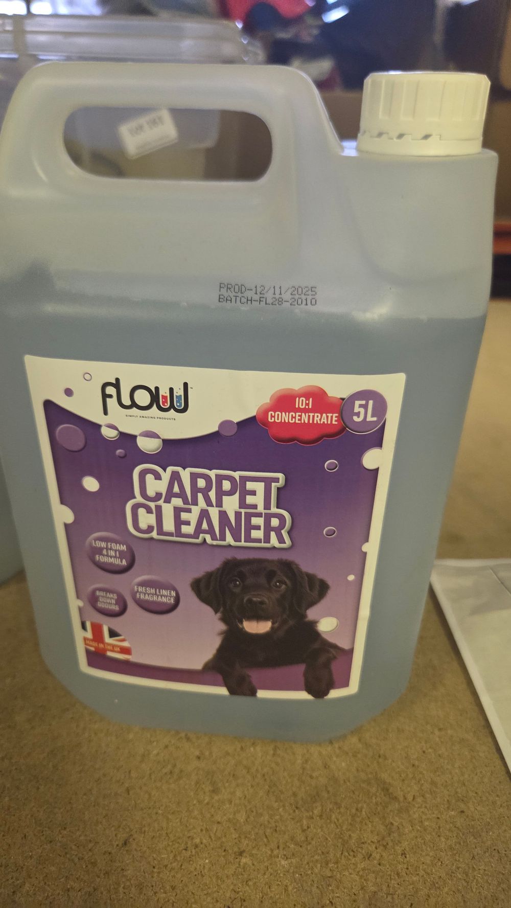 Lot 162 – A 5 Litre Container of Flow Pet Magic Carpet Cleaner Concentrate