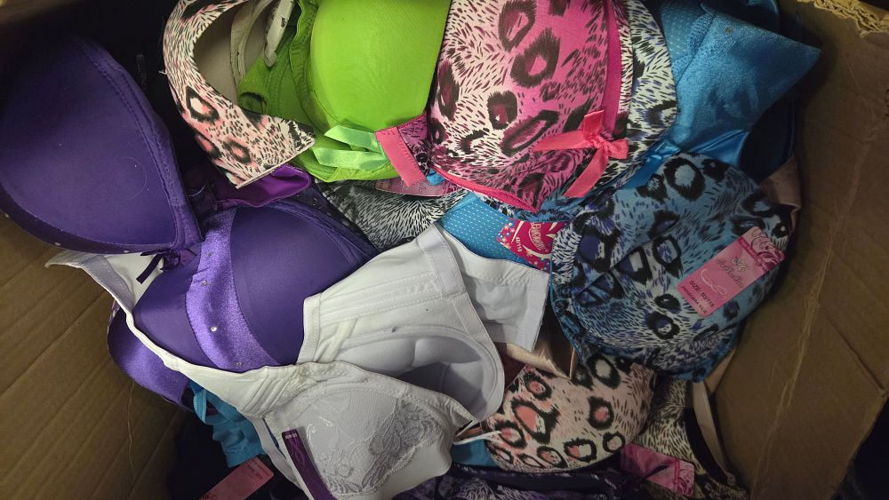 Lot 226 – A Large Collection of Assorted Ladies Bras Including Animal Print and Solid Colour Styles Various Sizes
