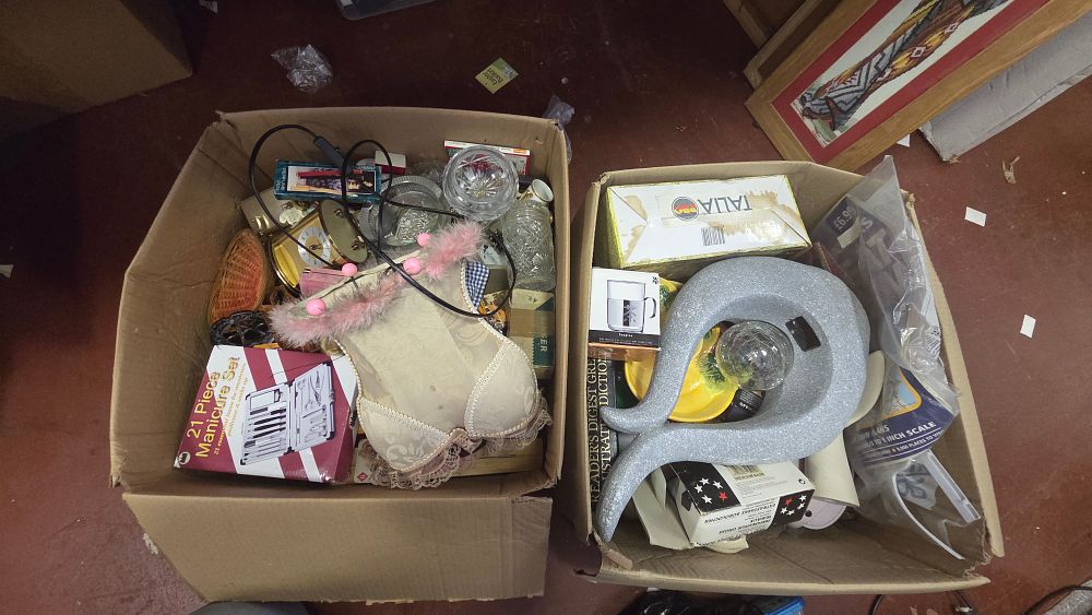 Lot 240 – Two Boxes of Household and Decorative Sundries