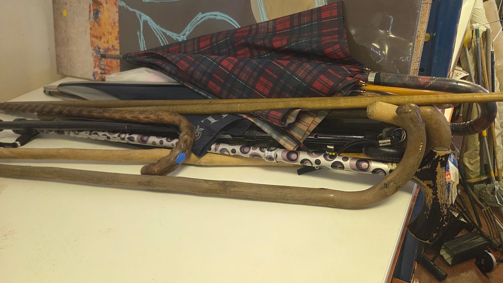 Lot 261 – An Assortment of Walking Sticks and Umbrellas