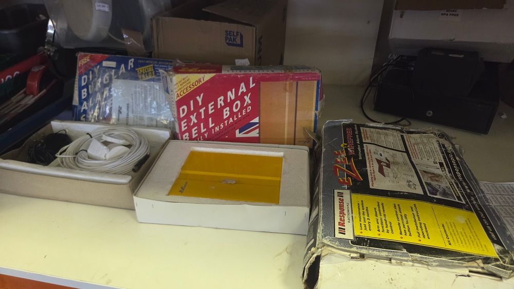 Lot 270 – A Collection of Vintage DIY Home Security Systems and Components including Response III Wirefree Intruder Alarm