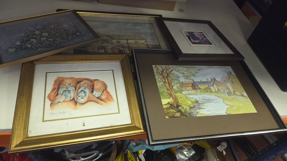 Lot 273 – Selection of Art Work. Including Stephen Gayford, ‘Togetherness – Oran Utans’