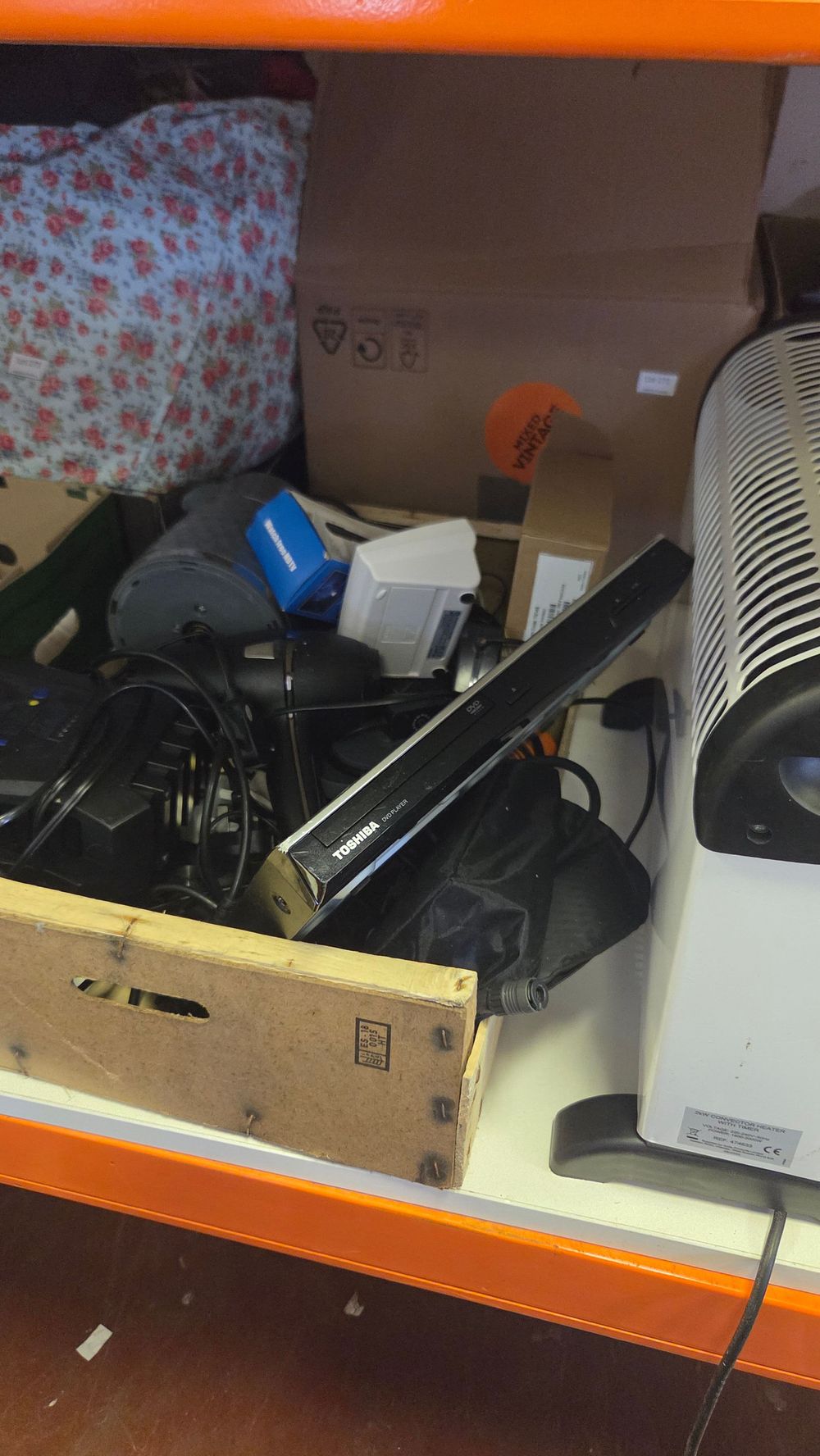 Lot 279 – An Assortment of Household Electronics Including a Toshiba DVD Player and a Convector Heater