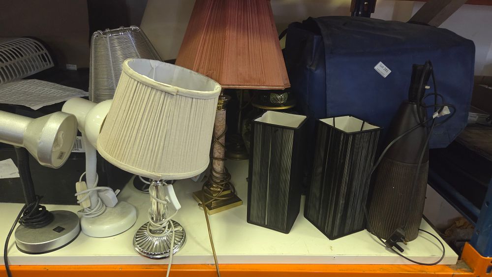 Lot 282 – An Assortment of Contemporary and Traditional Table Lamps and Lampshades