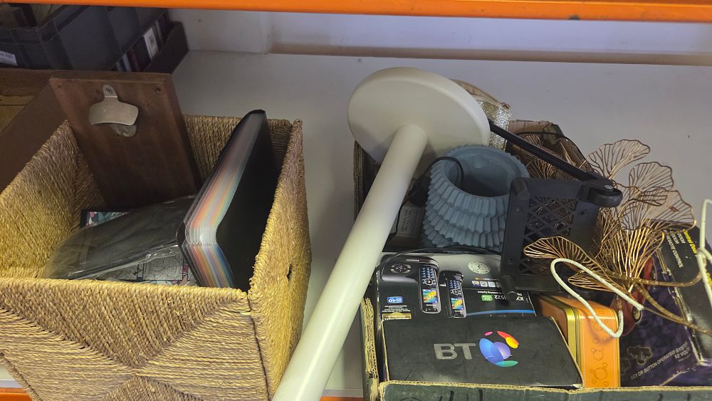 Lot 332 – Two Boxes of Mixed Household Goods, Electronics, and Home Accessories