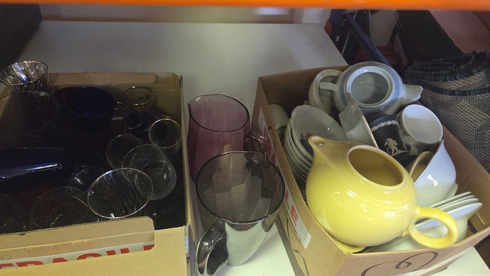Lot 343 – Two Boxes of Decorative and Household Ceramics and Glassware