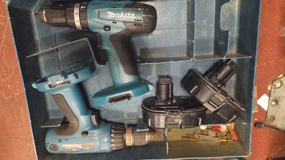 Lot 288 – A Pair of Makita 18V Cordless Drills and Accessories in Fitted Case