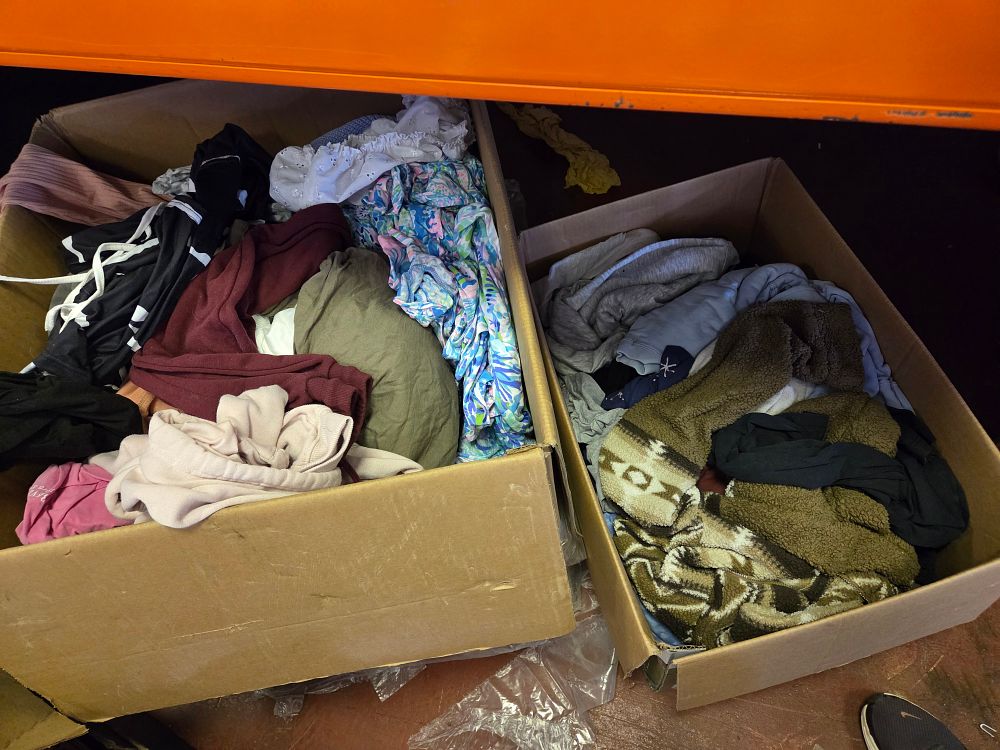 Lot 354 – An Assortment of Mixed Adult Apparel contained in Two Boxes
