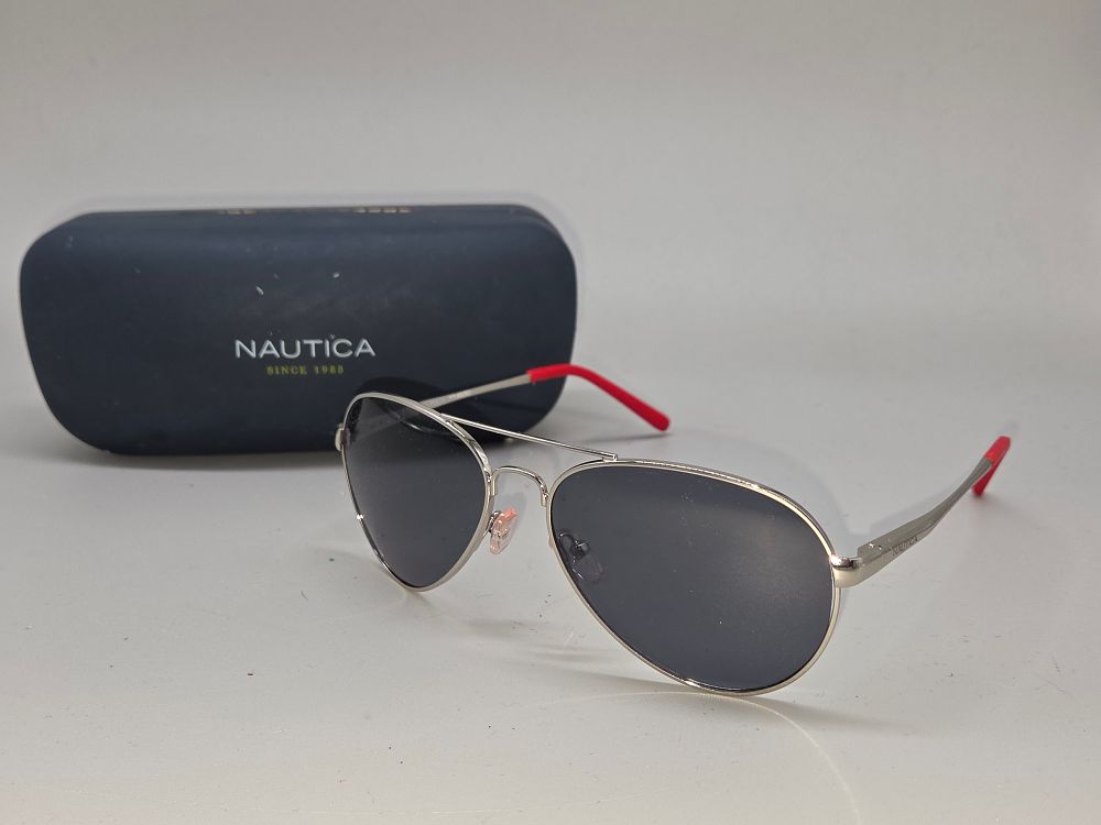 Lot 639 – A Pair of Nautica Silver-Toned Aviator Sunglasses with Original Case