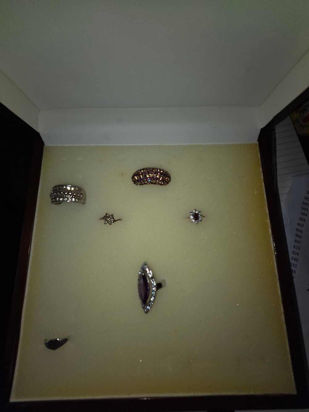 Lot 646 – A Collection of Costume Jewellery Rings and One 925 Silver Ring 1.3g