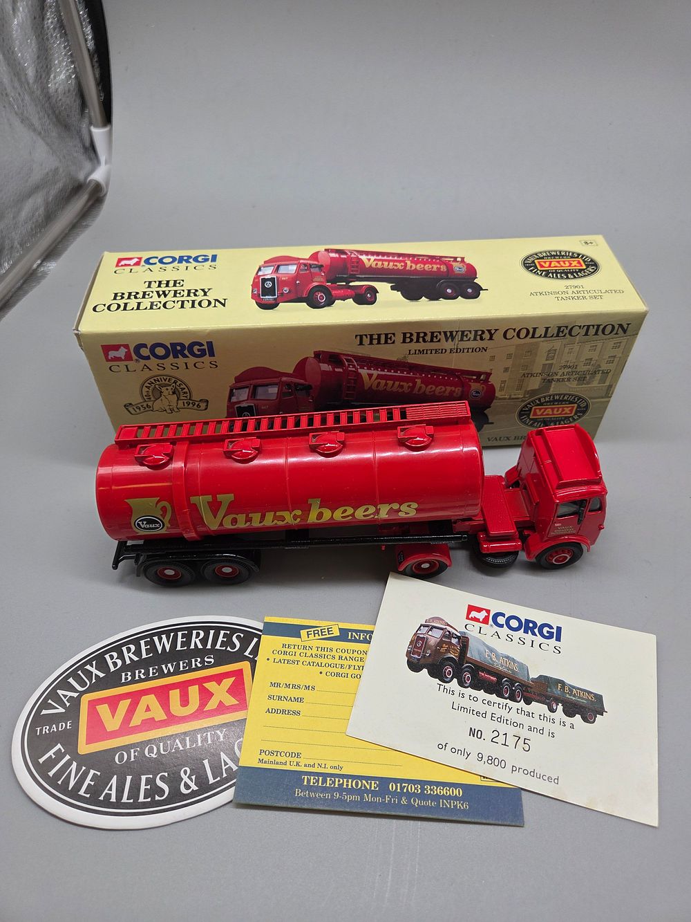 Lot 258 – Corgi Classics The Brewery Collection Atkinson Articulated Tanker Set Vaux Beers No. 27901
