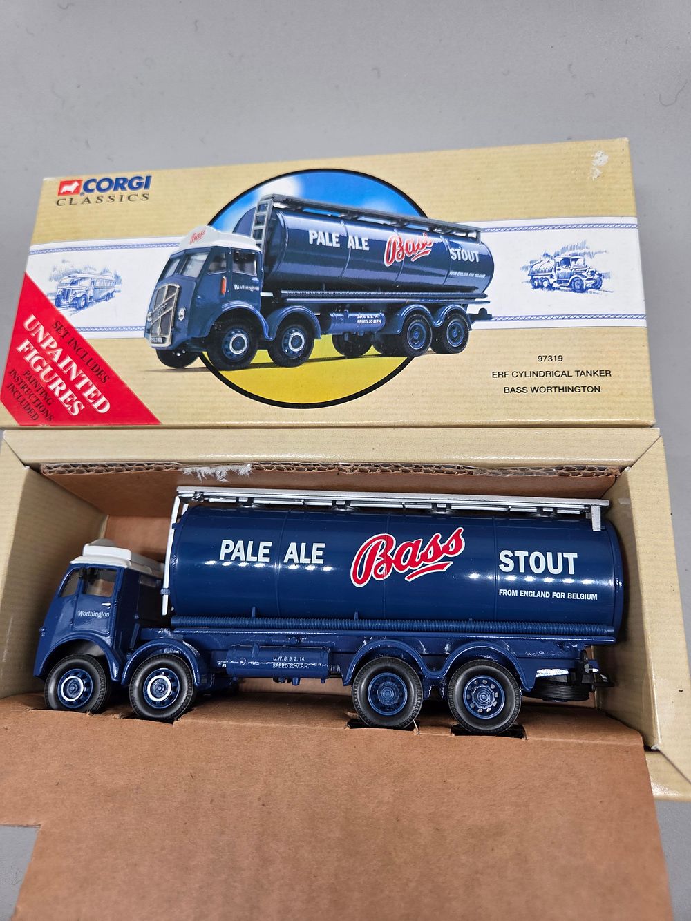 Lot 295 – Corgi Classics ERF Cylindrical Tanker Bass Worthington No 97319