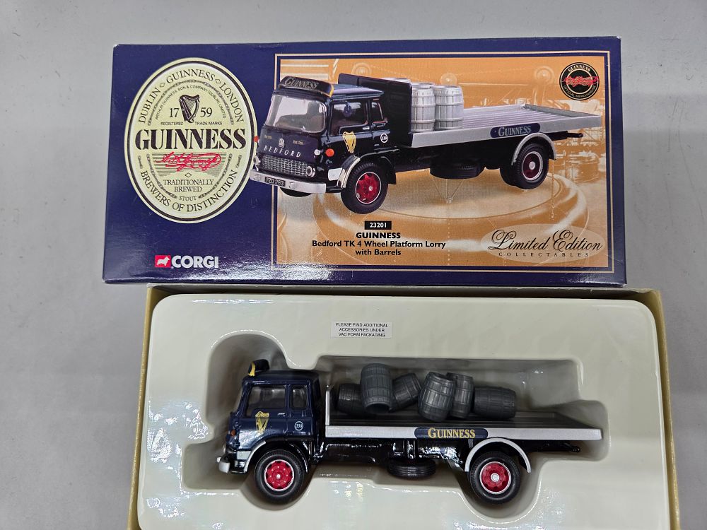 Lot 297 – Corgi Limited Edition Guinness Bedford TK 4 Wheel Platform Lorry with Barrels