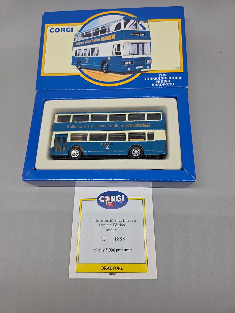 Lot 298 – Corgi The Yorkshire Rider Series Bradford Limited Edition Double-Decker Bus
