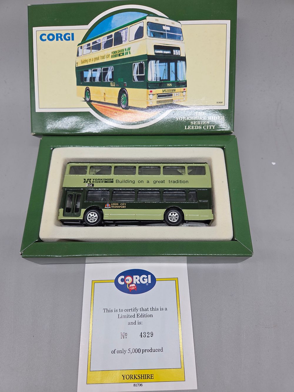 Lot 303 – Corgi 91858 The Yorkshire Rider Series Leeds City Double-Decker Bus Limited Edition