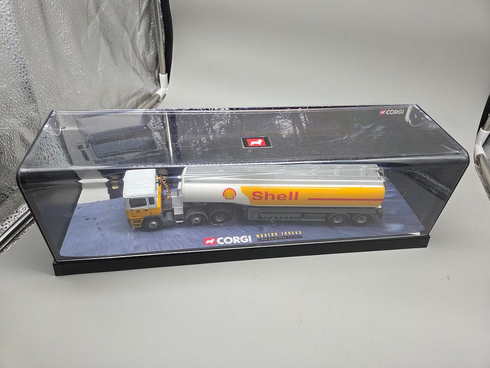 Lot 315 – Corgi Modern Trucks 1:50 Scale ERF EC Series Shell Fuel Tanker with Display Case