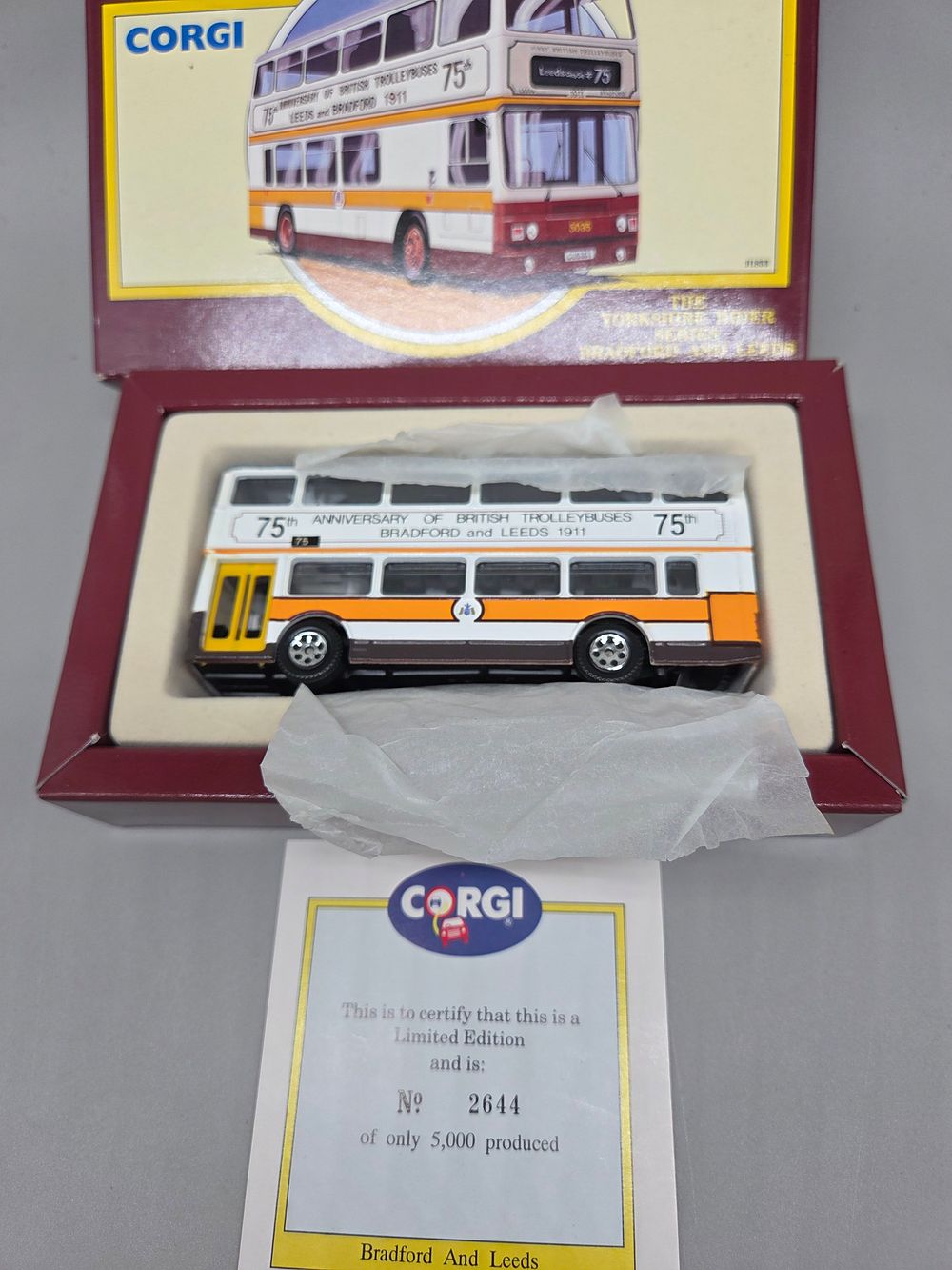 Lot 318 – Corgi Limited Edition MCW Metrobus Yorkshire Rider 75th Anniversary of British Trolleybuses Bradford and Leeds