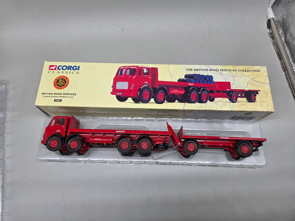 Lot 338 – Corgi Classics 24601 British Road Services Leyland Octopus Platform Lorry and Drawbar Trailer