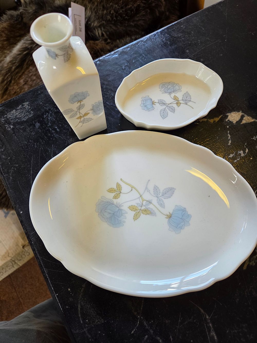 Lot 353 – A Trio of Wedgwood Ice Rose Pattern Bone China Items