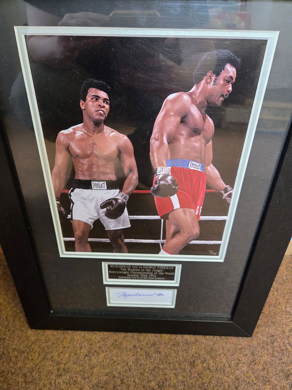 Lot 362 – Muhammad Ali Signed Framed Boxing Display The Rumble in the Jungle Limited Edition 7 of 10
