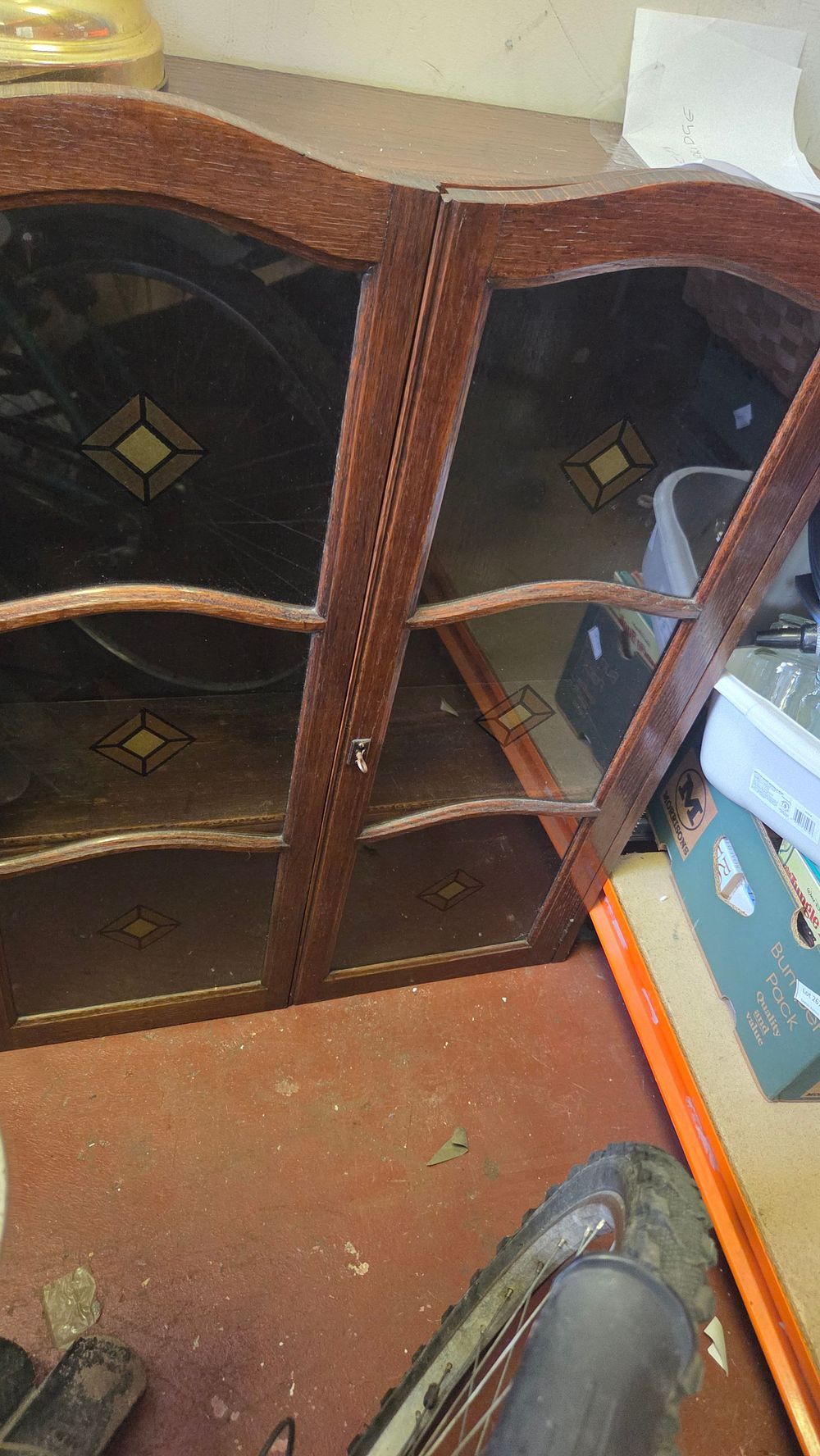 Lot 219 – Mid-20th-century oak glazed display cabinet