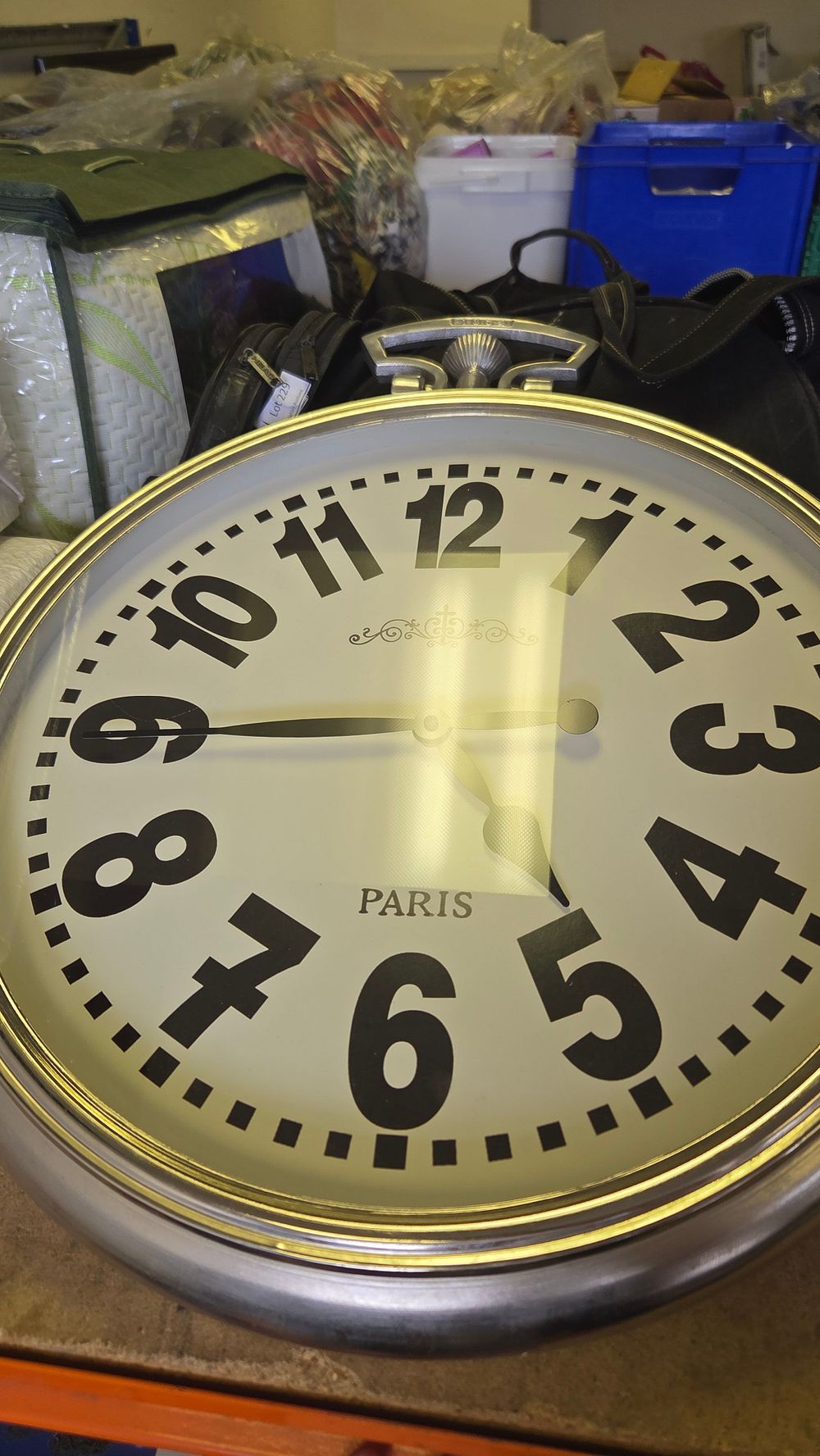 Lot 237 – Large Contemporary Antiquite de Paris Style Pocket Watch Design Wall Clock
