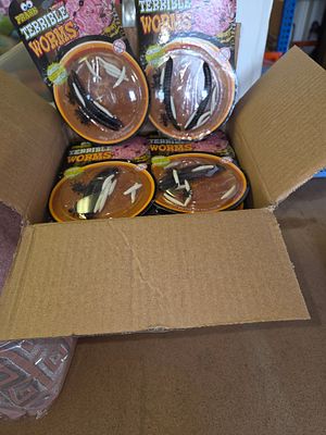 A Collection of Prank Brand Terrible Worms Novelty Toys in Original Packaging