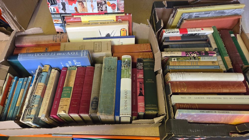Lot 254 – Two Boxes of Miscellaneous Books and Periodicals including Literature, Technical Manuals, and Sport.