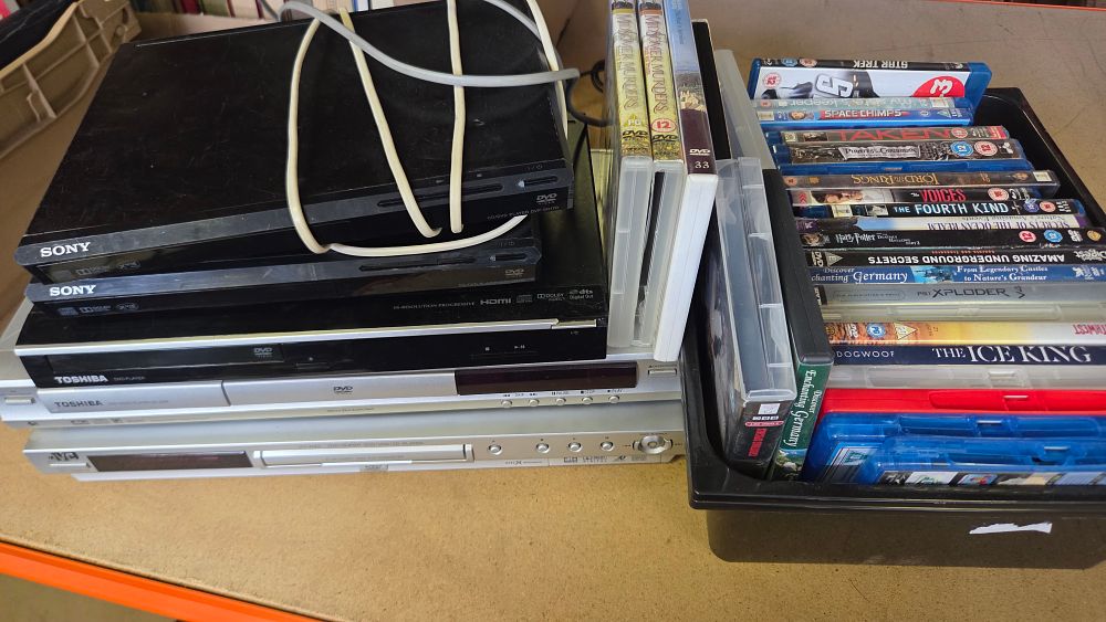 Lot 257 – A Collection of DVD Players by Sony, Toshiba, and JVC, with Associated Media