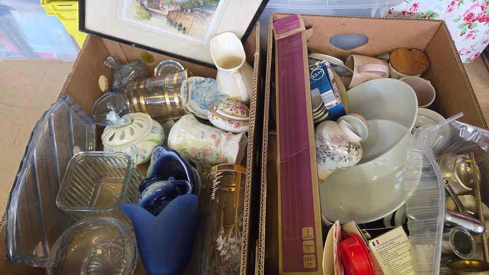 Lot 292 – Two Boxes of Mixed Pottery and Glassware